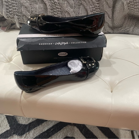 Womens dr scholls Frankie patent leather shoes NWB 8W - Picture 2 of 5